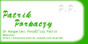 patrik porpaczy business card